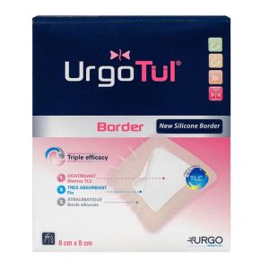 Urgotul Border 8x8cm 16 hydrocellular dressings