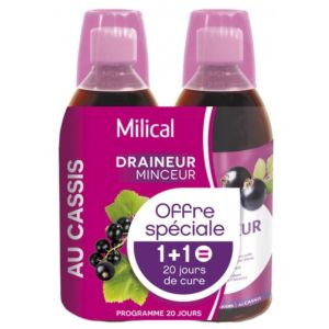 Milical Draineur Ultra Cassis 2X500Ml