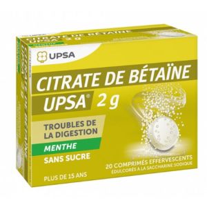 Betaine citrate 20 mint effervescent tablets 2g