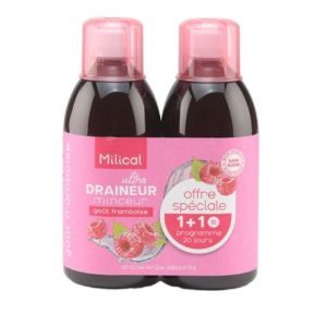 Milical Draineur Ultra Framboise 2X500Ml