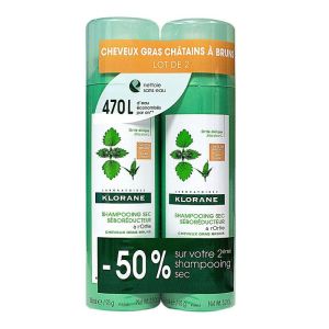 Nettle dry shampoo for chestnut/brown hair 2x150ml