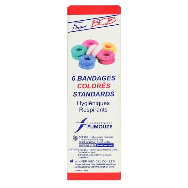 6 standard bandages in 6 assorted colors