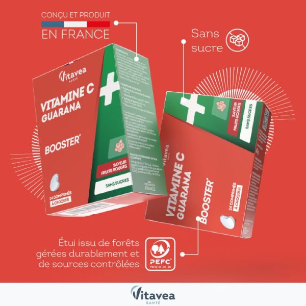 Vitamin C & guarana booster Nutrisanté x 24 tablets