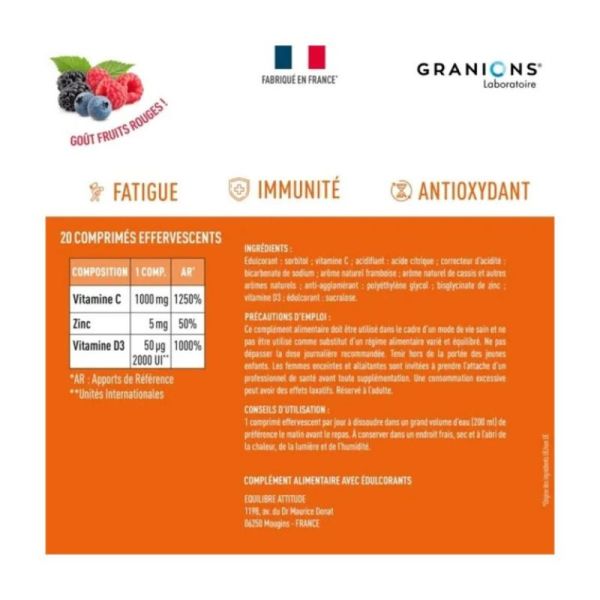Granions Vit C D3 Amp Zinc Fr Rge Cpr20