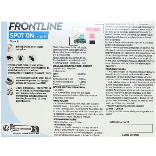 Frontline Spot On Chien M 10-20Kg 3P