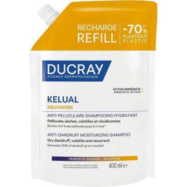 Ducray Kelual Squa Shp Pel Sech Rech400Ml