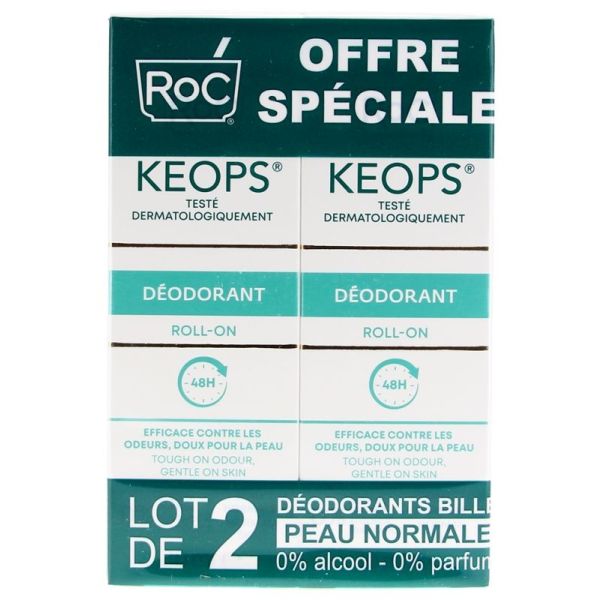 Keops roll-on deodorant 48h 2x30ml