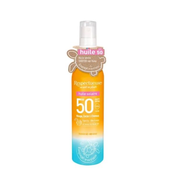 Respectueuse Huile Solaire Spf 50 100 Ml
