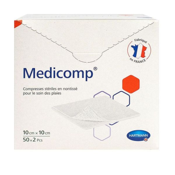 Medicomp 2x50 non-woven compresses 10x10cm
