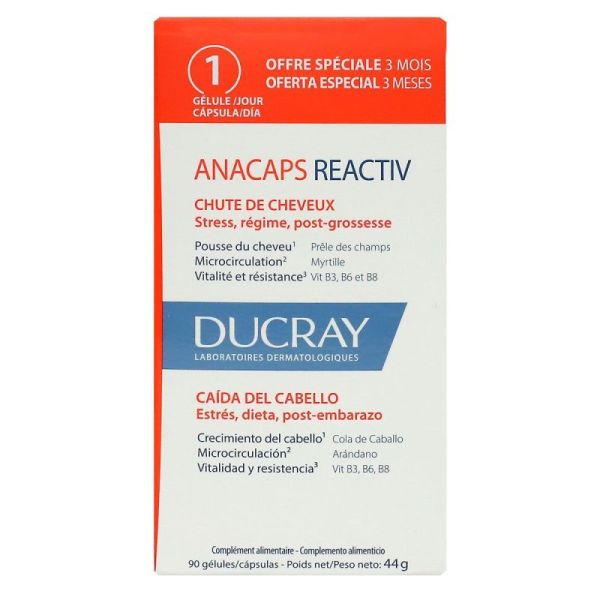 Ducray Anacaps Reactiv Cure 90Cp New