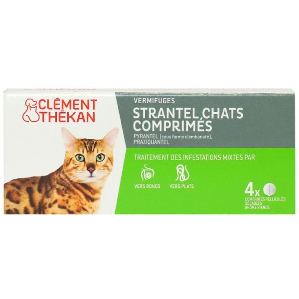 Strantel dewormer for cats, 4 tablets