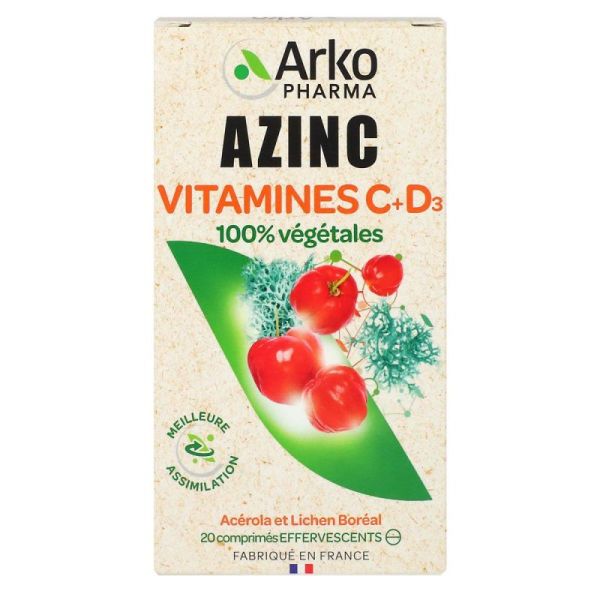Azinc Naturel Vitcd 20cp Eff