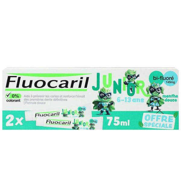 Fluocaril Juniors 6/13Ans Menth Dce 2X75M
