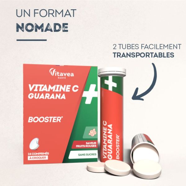 Vitamin C & guarana booster Nutrisanté x 24 tablets