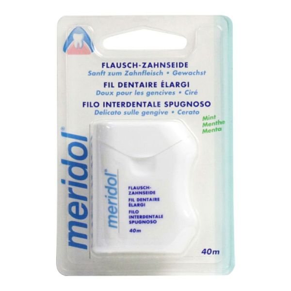 Wide waxed dental floss, mint scent, 40m