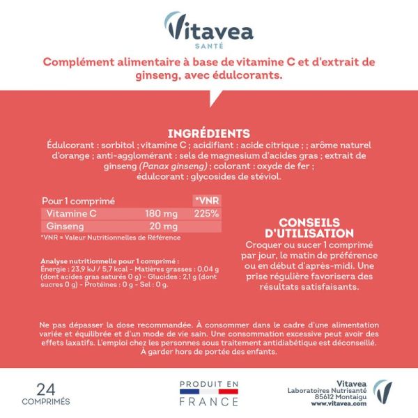 Nutrisanté vitamin C & ginseng tone x 24 tablets