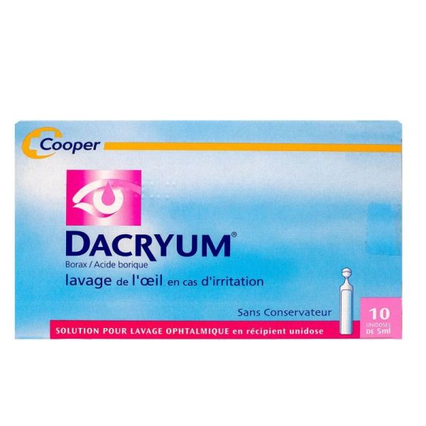 Dacryum eye wash solution 10 single-dose vials x 5ml