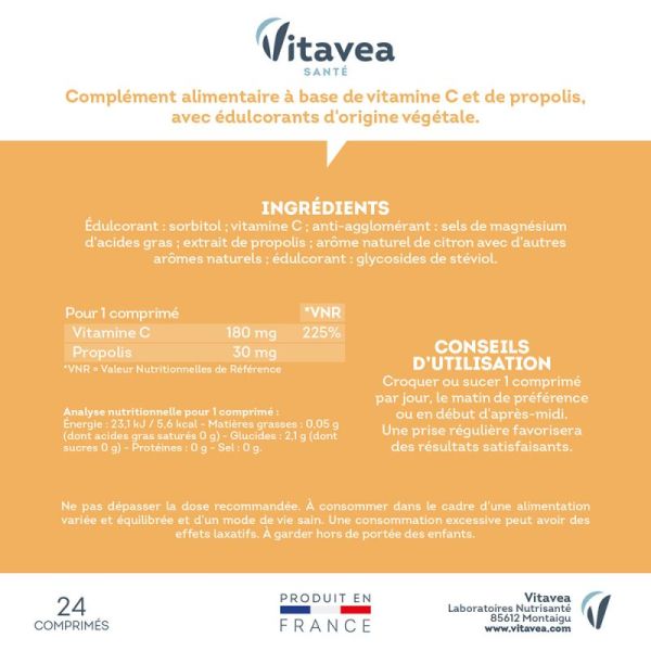 Nutrisanté resistance vitamin C & propolis x 24 tablets