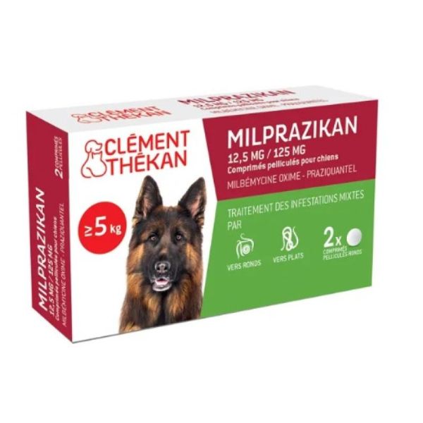 2 tablets Milprazikan dogs 5kg+