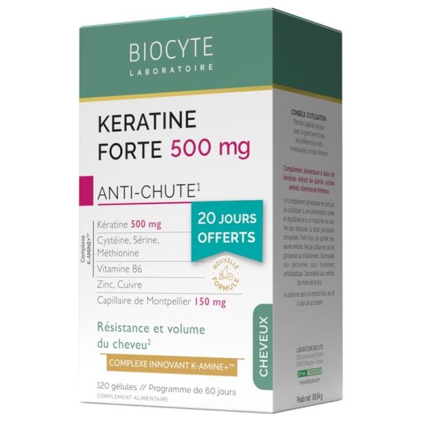 Biocyte Pack Keratine Forte 500 Gelu120