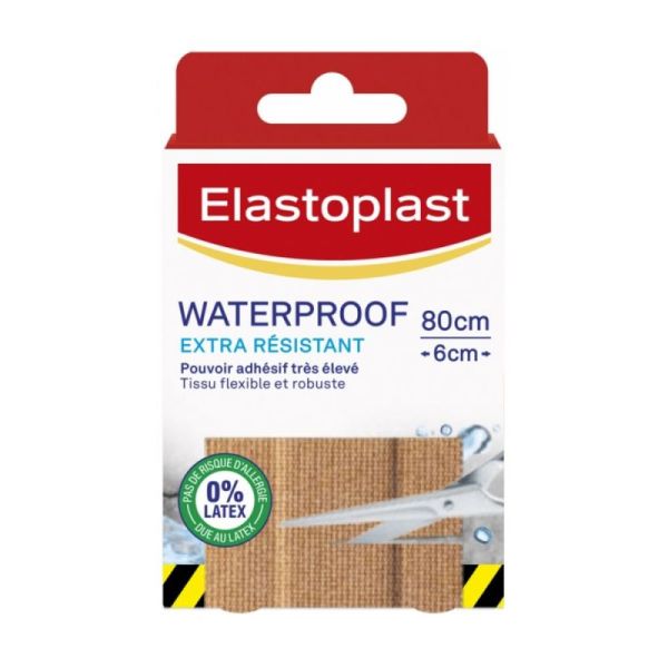 Extra resistant Elastoplast Waterproof 8 strips of 10 cm x 6 cm