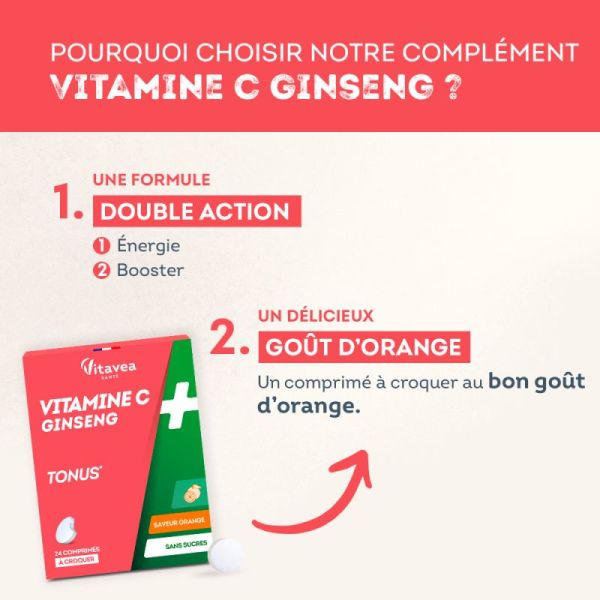 Nutrisanté vitamin C & ginseng tone x 24 tablets