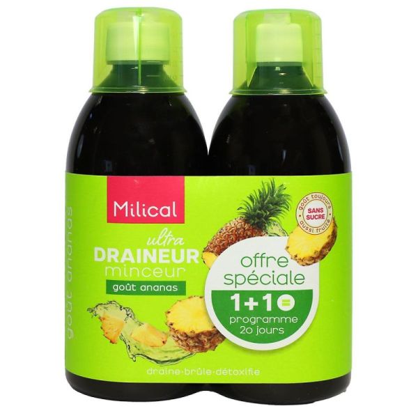 Milical Draineur Ultra Ananas 2X500Ml