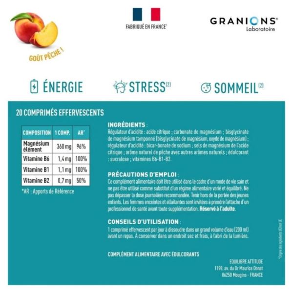 Granions Magnes Bisglyc 360Mg Peche Cpr20