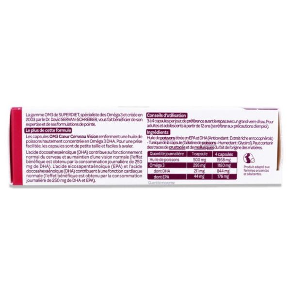 Superdiet Om3 Dha Coeur Vision Caps Bt60