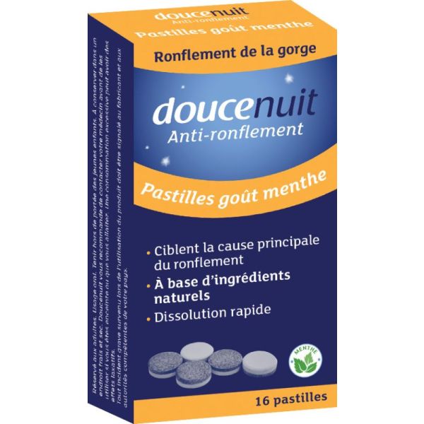 Doucenuit anti-snoring 16 mint flavored lozenges
