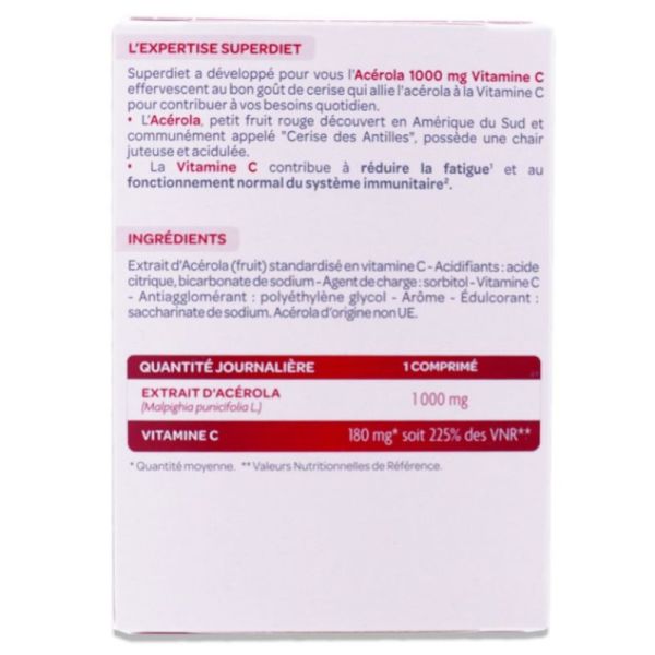 Superdiet Acerola 1000Vitc Cpr Eff Tb30