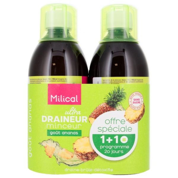 Milical Draineur Ultra Ananas 2X500Ml