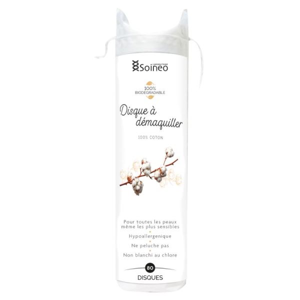 Make-up remover disc 100% cotton 80 discs