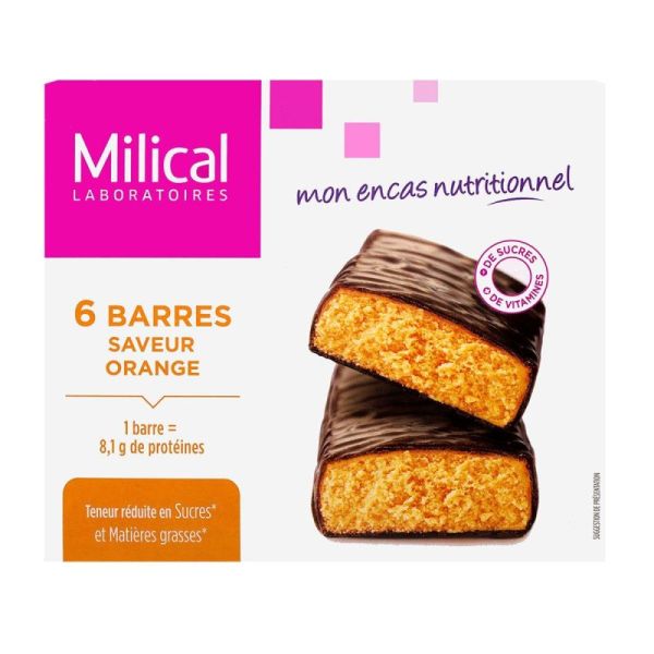 Milical Barres Choco Orange/6
