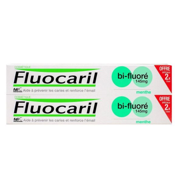 Mint Bi-Fluoride Toothpaste, Pack of 2 x 75 ml
