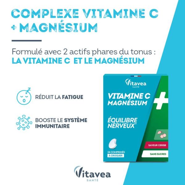 Nutrisanté vitamin C & magnesium nerve balance x 24 tablets