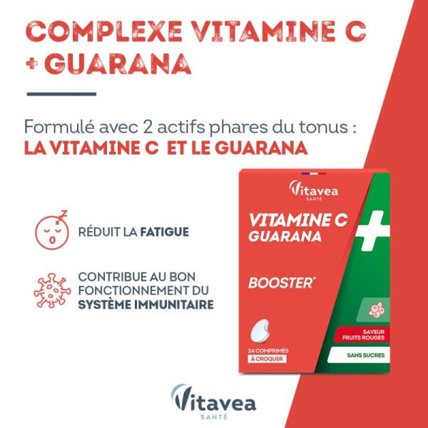Vitamin C & guarana booster Nutrisanté x 24 tablets