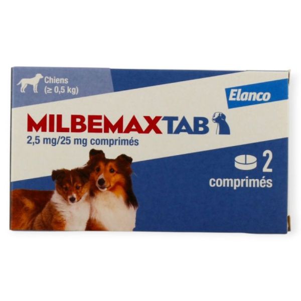 Milbemaxtab petits chiens 2 comprimés