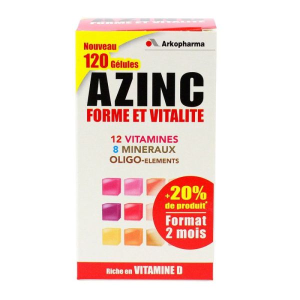 Azinc form & vitality vitamin D 120 capsules (2 months)