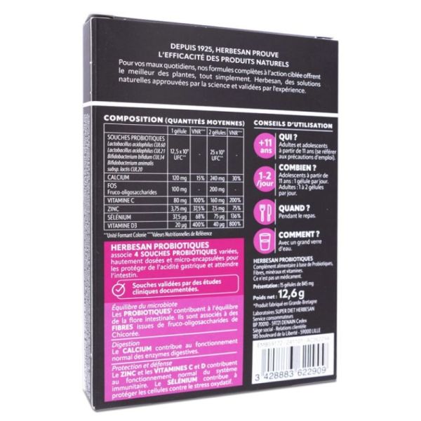 Herbesan Probiotiques 15Gel
