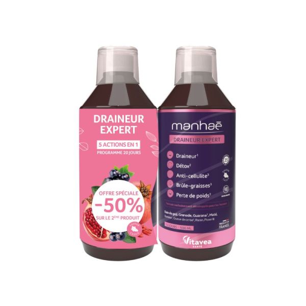 Manhae Draineur Cassis 2X500Ml -50 2Eme
