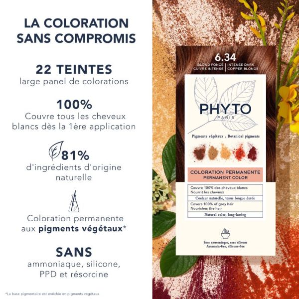 Phyto  Coloration 6.34 Blond Fonc Cuiv
