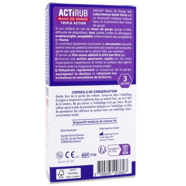 Sante V Actirub Pastilles Maux Gorge 20