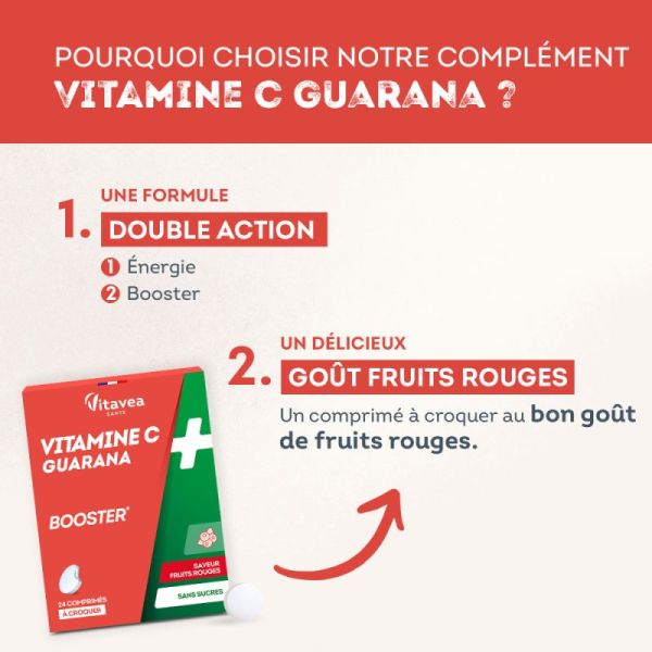 Vitamin C & guarana booster Nutrisanté x 24 tablets