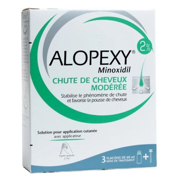 Alopexy 2% - Solution for skin application - 3 x 60 ml