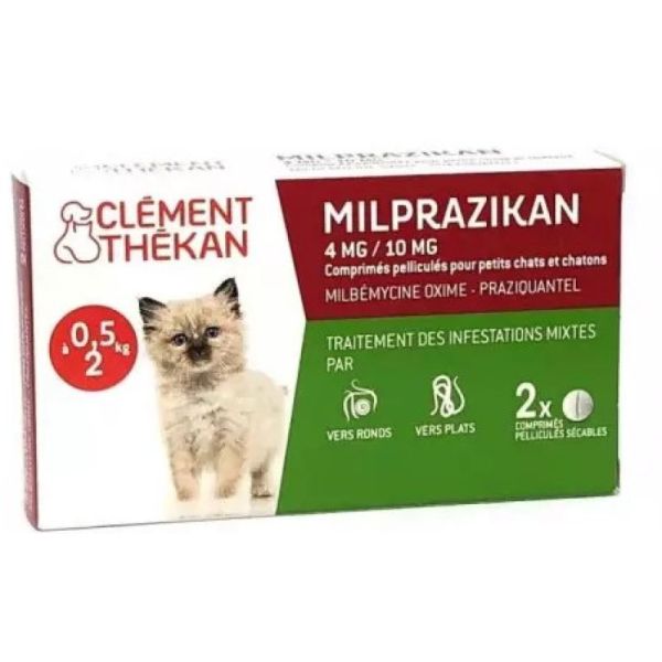 2 tablets Vermifuge Milprazikan 4mg / 10mg