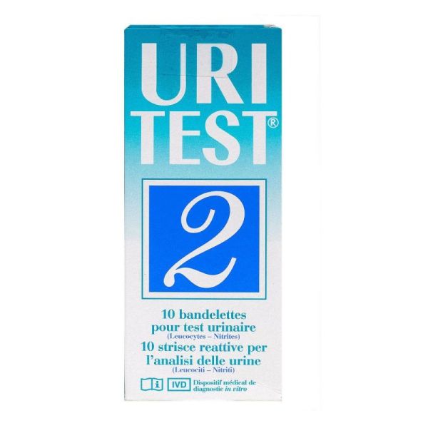 Uritest 10 strips for urine test of leukocytes and nitrites